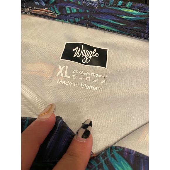 Waggle Men's Tropical Toucan Palm Leaf Golf Polo Shirt XL - Picture 2 of 3